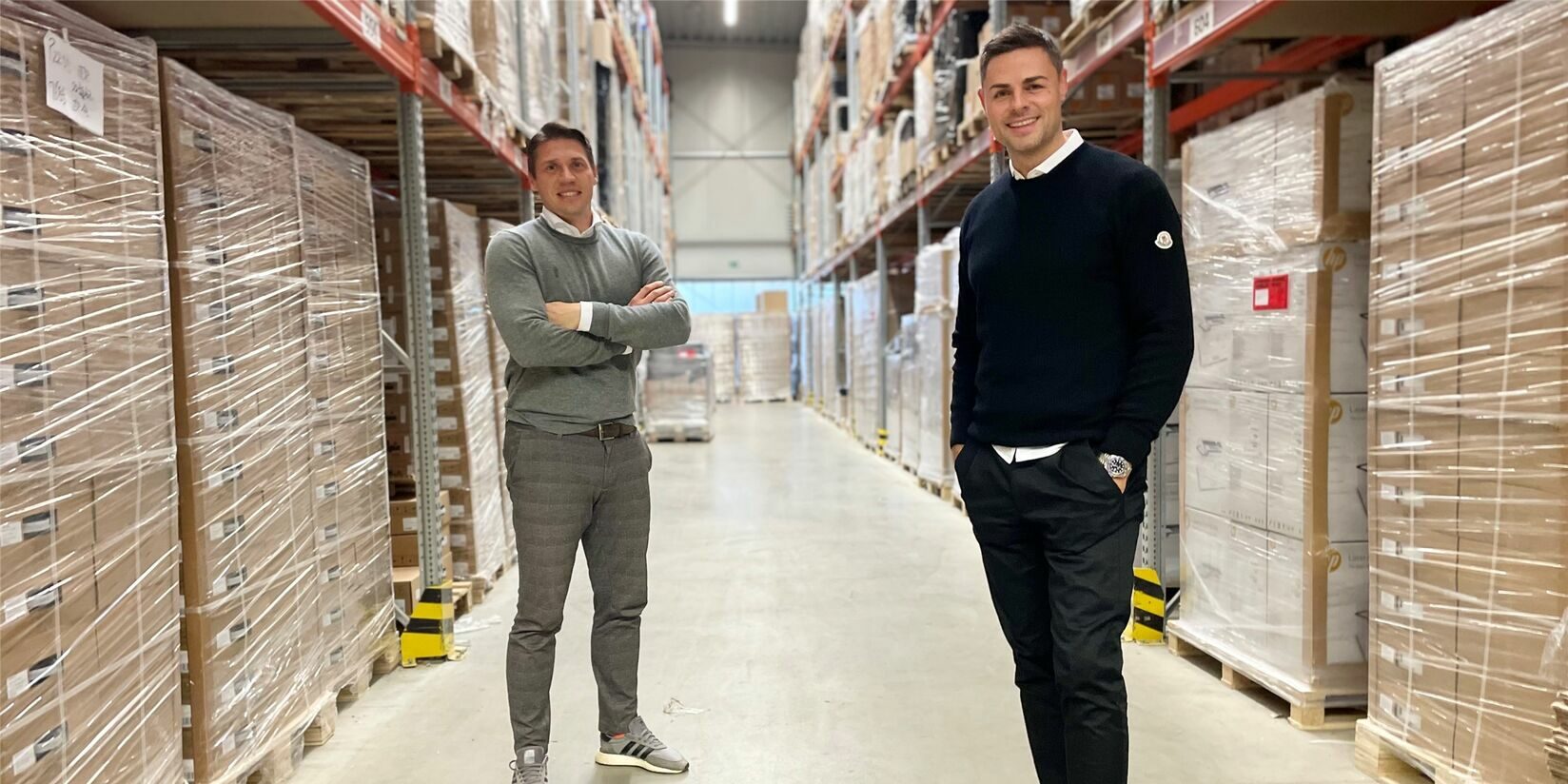 Neobution founders in warehouse
